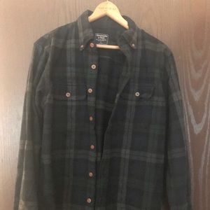Navy, green, & grey flannel